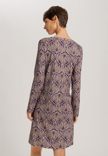 Sleep And Lounge Long Sleeve Nightgown 95cm | Amethyst Damask 74847-3049